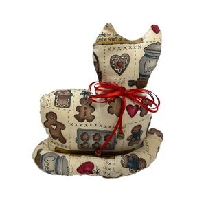 Homemade Plush Cat Gingerbread Recipe Grandma's Cookies 8 X 8 Inches Holiday